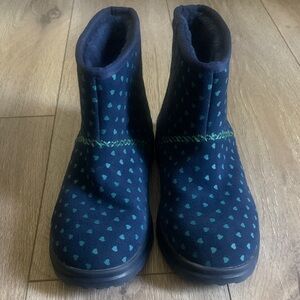 Women Navy Blue heart Ugg Boots